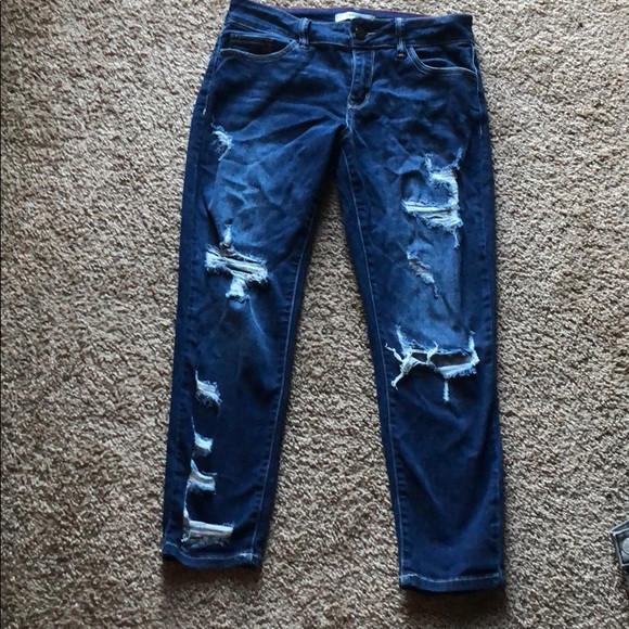 Distressed cropped jeans - Picture 1 of 2